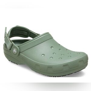 New Crocs Classic Slip Resistant Work Clogs - Moss